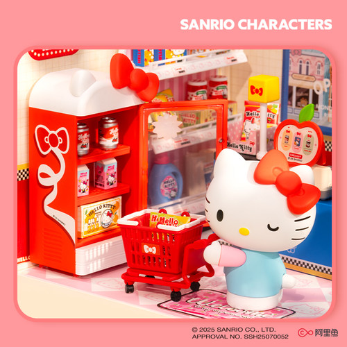 rolife若来三丽鸥超级世界hellokitty场景盲盒娃屋拼装玩具礼物女 - 图0