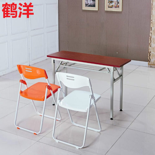 加厚塑料折叠椅成人会议椅简约便携椅现代办公椅白色职员椅学生椅 - 图3