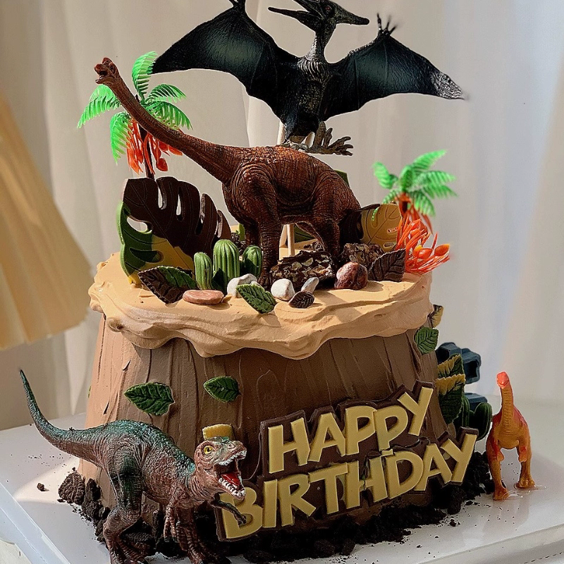 儿童生日蛋糕装饰摆件恐龙当家霸王龙巴奇公仔烘焙摆件场景,淘宝优惠券,粉丝福利购,淘宝优惠卷