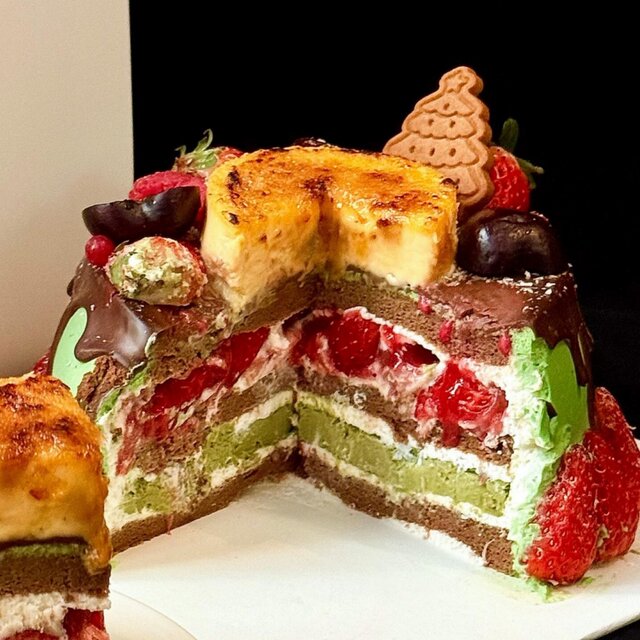 Internet celebrity Christmas Basque biscuit cake decoration Merry Christmas letter insert biscuit baking dessert decoration