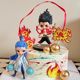 Nezha Ao Bing – décoration de gâteau, ornements, Hot Wheels, rouge ciel mixte, soie, robe d'anniversaire pour enfants garçons, plug-in, 2025