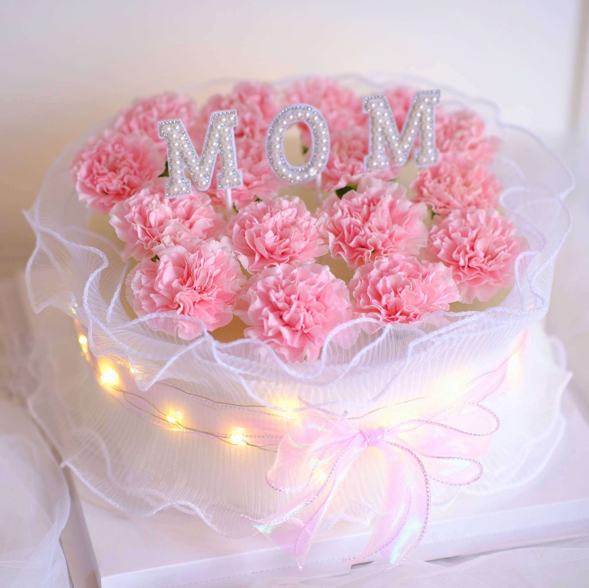 创意珍珠MOM蛋糕装饰摆件母亲节妈妈生日鲜花烘焙西点甜品台装扮 - 图0