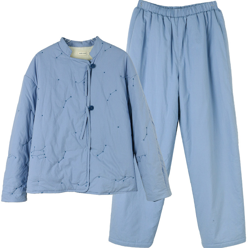 朵朵可可加厚加绒夹棉睡衣女冬季新中式纯棉衣棉裤两件套家居服,淘宝优惠券,粉丝福利购,淘宝优惠卷