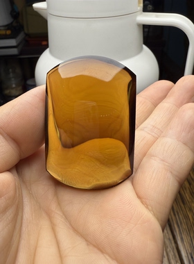 收藏级黄水晶平安无事牌吊坠纯净无暇