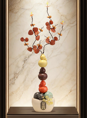 陶瓷招财花瓶高级感2026新款