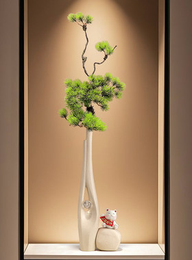 陶瓷花瓶轻奢高级感细长竖高摆件