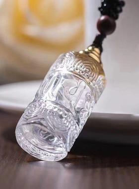 天然紫水晶六字真言挂件