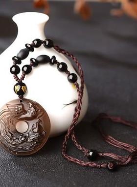 2024年属龙吉祥物冰种黑曜石吊坠