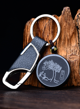 2025年属鼠吉祥物宏攀桂一甲吊坠黄水晶生肖平安护身符项链钥匙扣