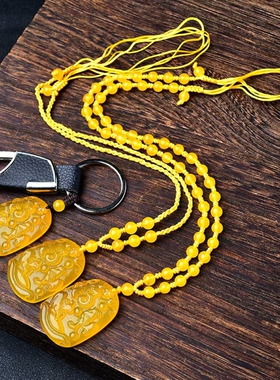 2025年属蛇鸡牛巳酉丑三合项坠土局生肖黄玛瑙吊坠项链男女士饰物