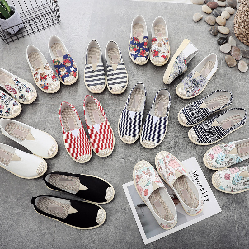 2024春夏秋季老北京布鞋女鞋子休闲帆布鞋中年妈妈透气一脚蹬网鞋