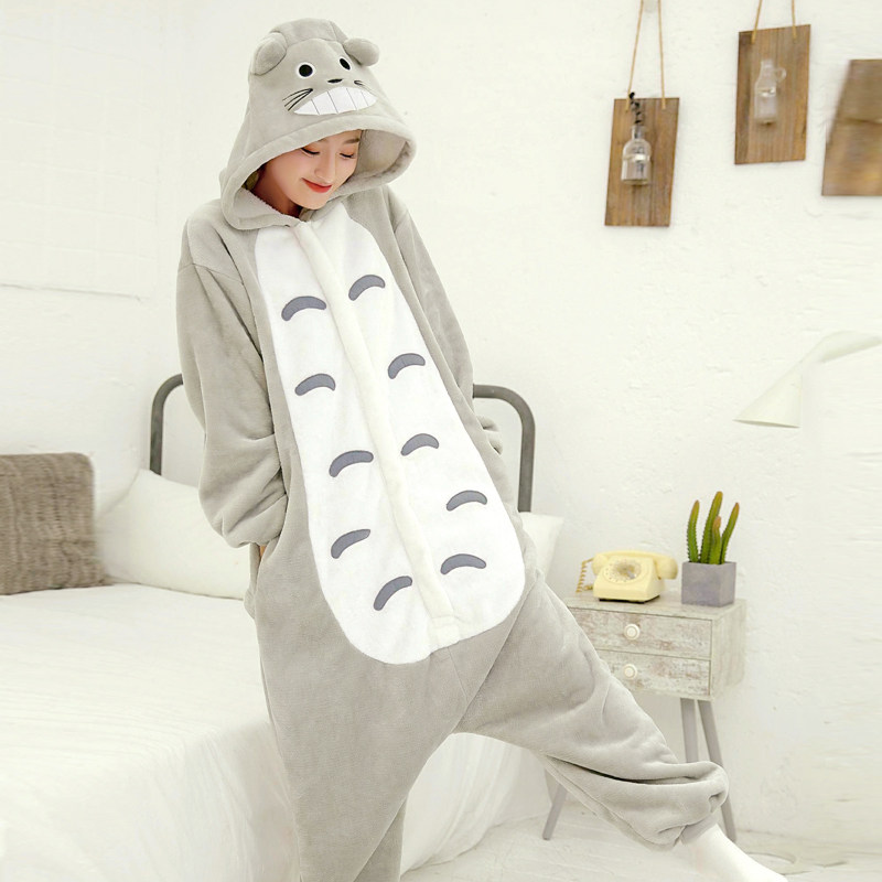 秋冬季珊瑚绒卡通动漫连体龙猫睡衣 魅凡服饰睡衣/家居服套装