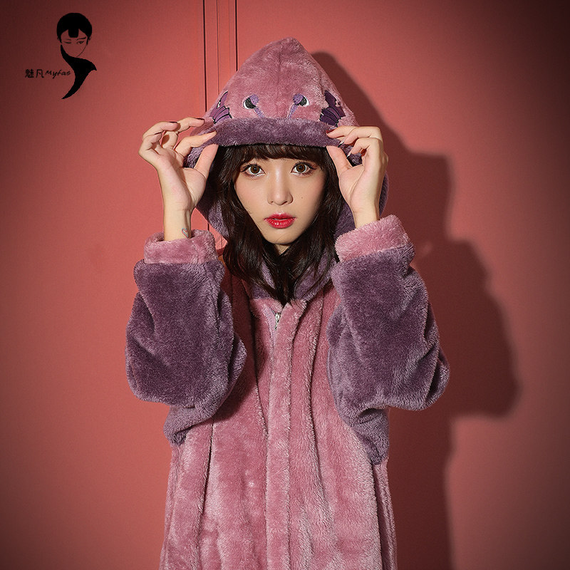 秋冬连体卡通动物动漫珊瑚绒睡衣 魅凡服饰睡衣/家居服套装