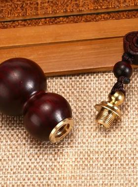 可打开空心葫芦紫檀木项链