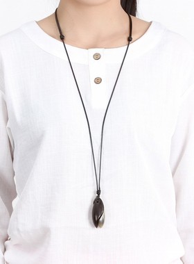 原创项链女不掉色复古毛衣链长款