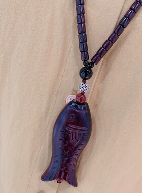 原创木鱼项链吊坠长款文艺复古