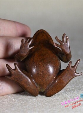 纯铜手工仿古风实心青蛙小摆件