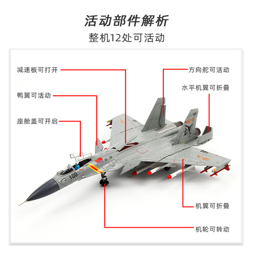 特尔博1:72歼15飞机模型合金飞鲨航母舰载机战斗机航模 - 图2