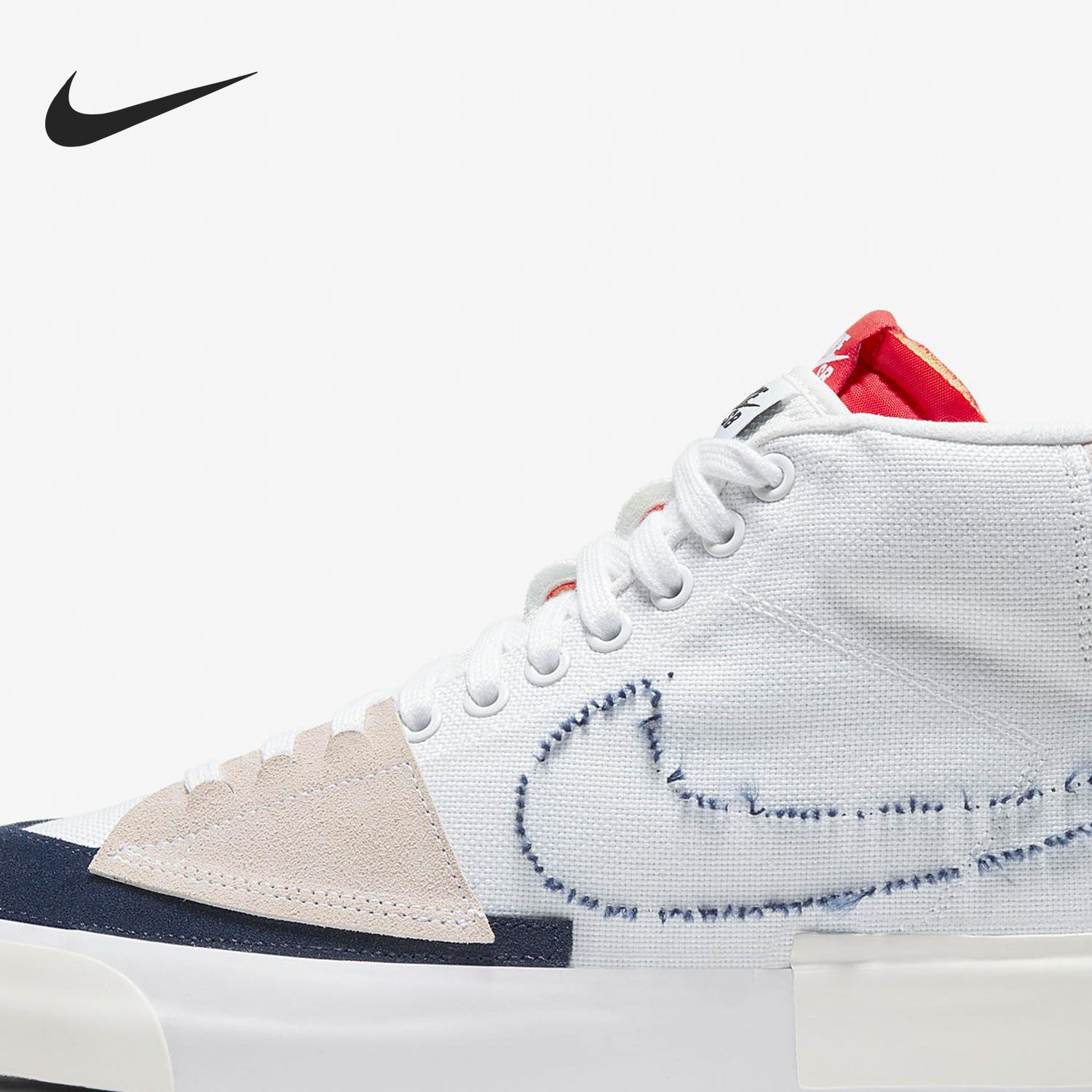 耐克正品BLAZER MID 男女拆钩拆线解构休闲鞋 CI3833-100江西TT仓 - 图2