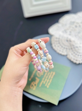 热销文艺景德镇陶瓷手链新中式白松石手串民族风瓷珠手链学生百搭