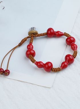 景德镇陶瓷葫芦串珠手串时尚高级感大气轻奢送家人送朋友礼物推荐