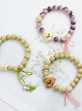 卡通清新狗狗色软萌可爱手饰饰品小众摆直播摊赠品手链手链