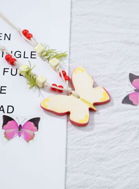 景德镇国风陶瓷蝴蝶中式高颜值小众项链锁骨链夏天出游搭配货源