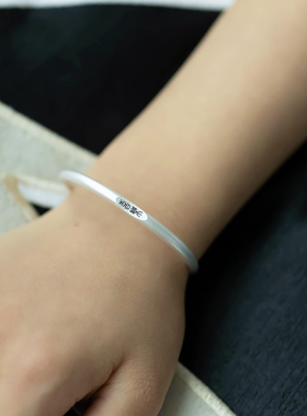 推拉古法宝宝纯银手镯