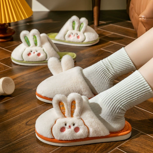Кролик, мультяшные нескользящие тапочки, новая коллекция, мягкая подошва