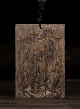 达拉干高油老料十二生肖无事牌手工精雕吊坠男女复古香木天然挂件