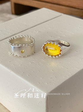 手工饰品ChaliMizi纯银情侣对戒