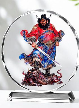 天师钟馗水晶摆台神像结缘供奉家居镇宅钟馗伏魔神仙道家用品摆件