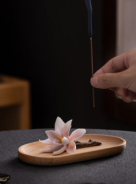 玉兰花手工陶瓷禅意香插