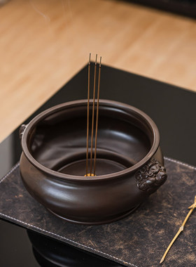 狮耳陶瓷供奉香炉特大号