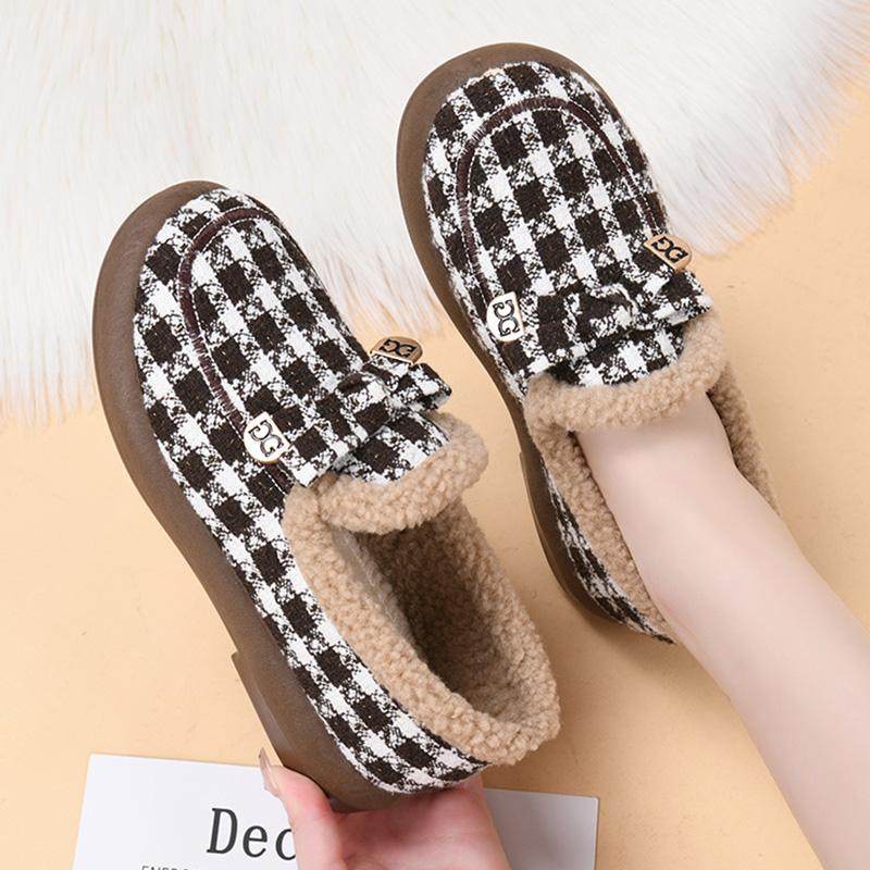 冬季豆豆鞋女鞋新款时尚百搭加绒加厚平底布鞋防滑保暖棉鞋孕妇鞋,淘宝优惠券,粉丝福利购,淘宝优惠卷