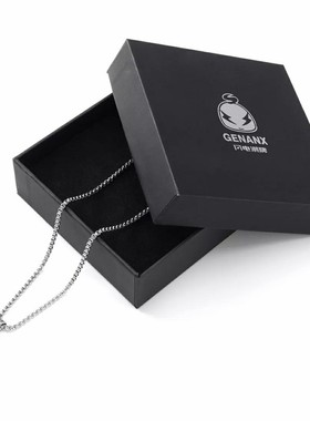 闪钻圆环钛钢项链银白色吊坠