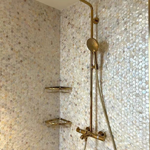 Шестиугольная раковина мозаика Ультра -белая ванная комната для ванной комнаты пруд пруд