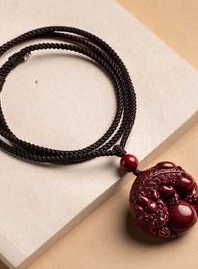 朱砂貔貅平安扣吊坠男砂女款挂件