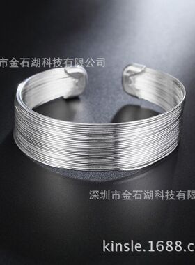 外贸银饰手环批发欧美流行精美首饰复古时尚圆形风多线手镯B023