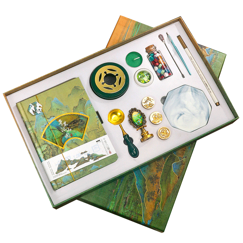 故宫文创千里江山图中国风火漆印章套装全套章头小麻薯六一儿童节 - 图3