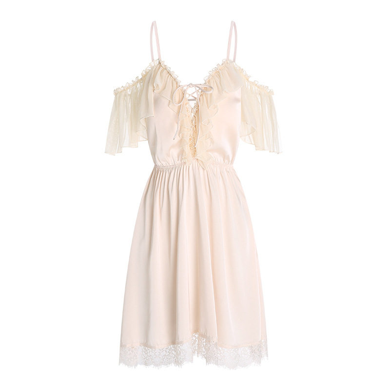 瑰若性感深V可拆卸胸垫透视网纱露背大码两穿吊带睡裙家居服3766,淘宝优惠券,粉丝福利购,淘宝优惠卷