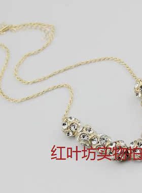 欧美st不透品牌搪瓷银杏叶项链