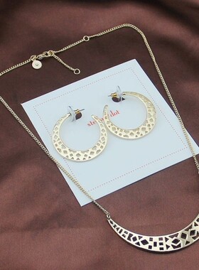 饰品欧美短款质感项链耳环