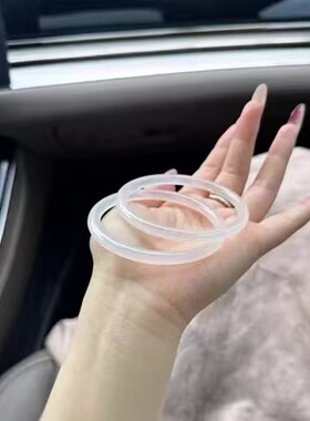 纯天然玛瑙手镯冰种玉镯女款冰透玉髓圆细条白月光叮当镯一对正品