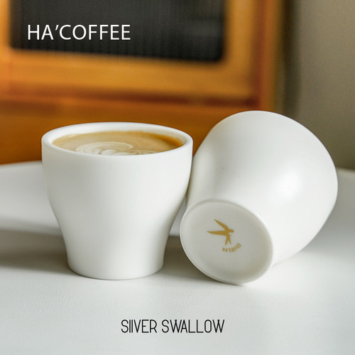 银时燕咖啡杯白玉瓷精品手冲咖啡品鉴杯闻香杯子Combo奶咖杯150ml - 图3