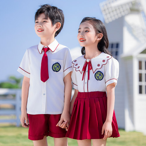 幼儿园园服夏季短袖衬衫套装小学生校服一年级运动六一演出服班服 - 图3