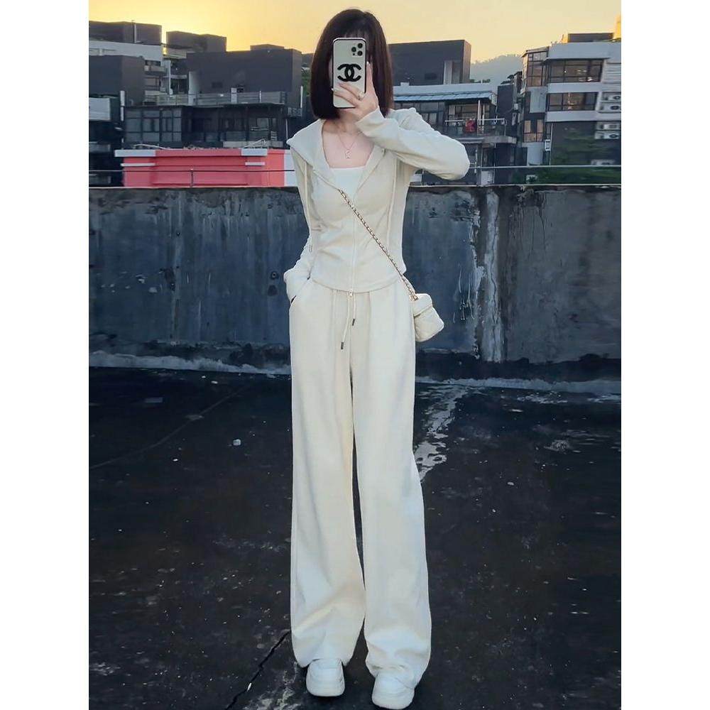 大码春秋季时尚洋气高级感显瘦两件套女连帽卫衣休闲运动套装胖mm,淘宝优惠券,粉丝福利购,淘宝优惠卷