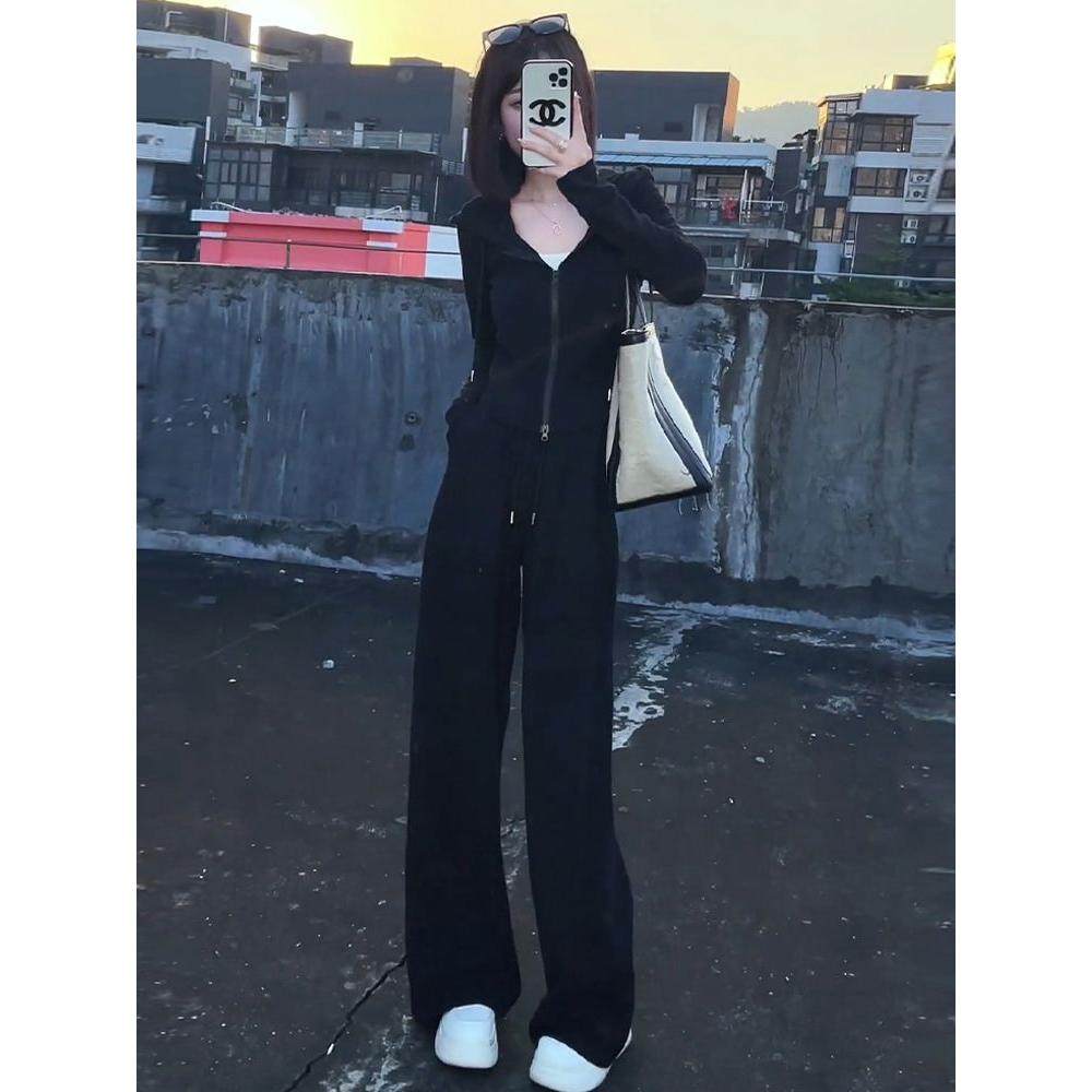 大码春秋季时尚洋气高级感显瘦两件套女连帽卫衣休闲运动套装胖mm,淘宝优惠券,粉丝福利购,淘宝优惠卷