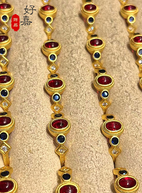 2025新国潮宫阙戒指开口可调节镶嵌中式复古宫廷风指女式沙金指环