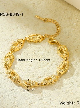 2025新款女士钛钢手链镀不锈钢镶嵌锆石时尚百搭套装叠戴手串女